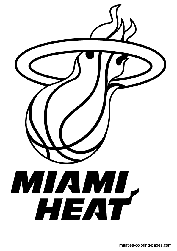 Miami Heat Logo Coloring Pages | Miami heat logo, Miami heat, Miami heat  basketball