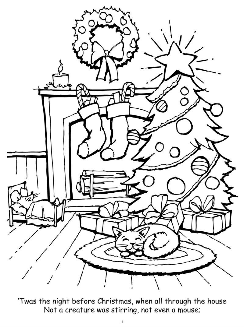 Twas The Nifgt Before Christmas Coloring Pages - Coloring Home