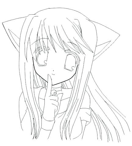 Emo Cute Anime Wolf Girl Coloring Pages - Coloring and Drawing