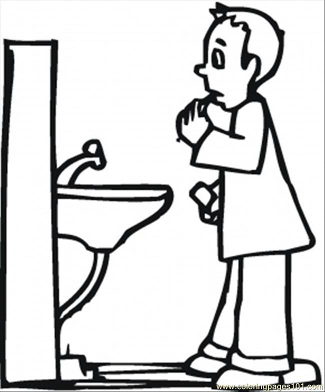 In Bathroom Coloring Page - Free Body Coloring Pages : ColoringPages101.com