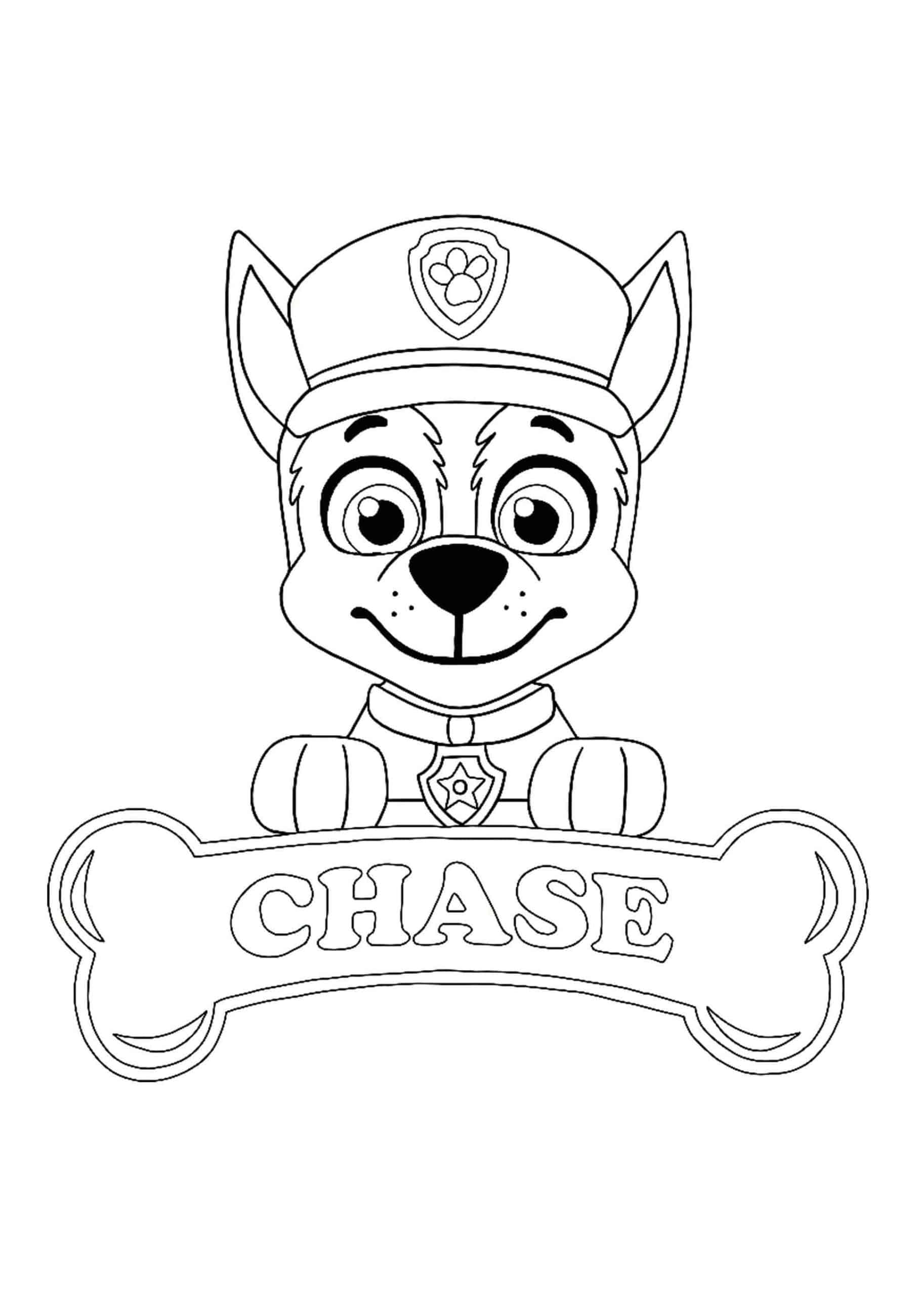 Paw Patrol Chase Coloring Pages - 4 Free Printable Coloring Sheets | 2020