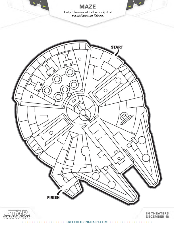 Free Millennium Falcon Coloring | Free Coloring Daily