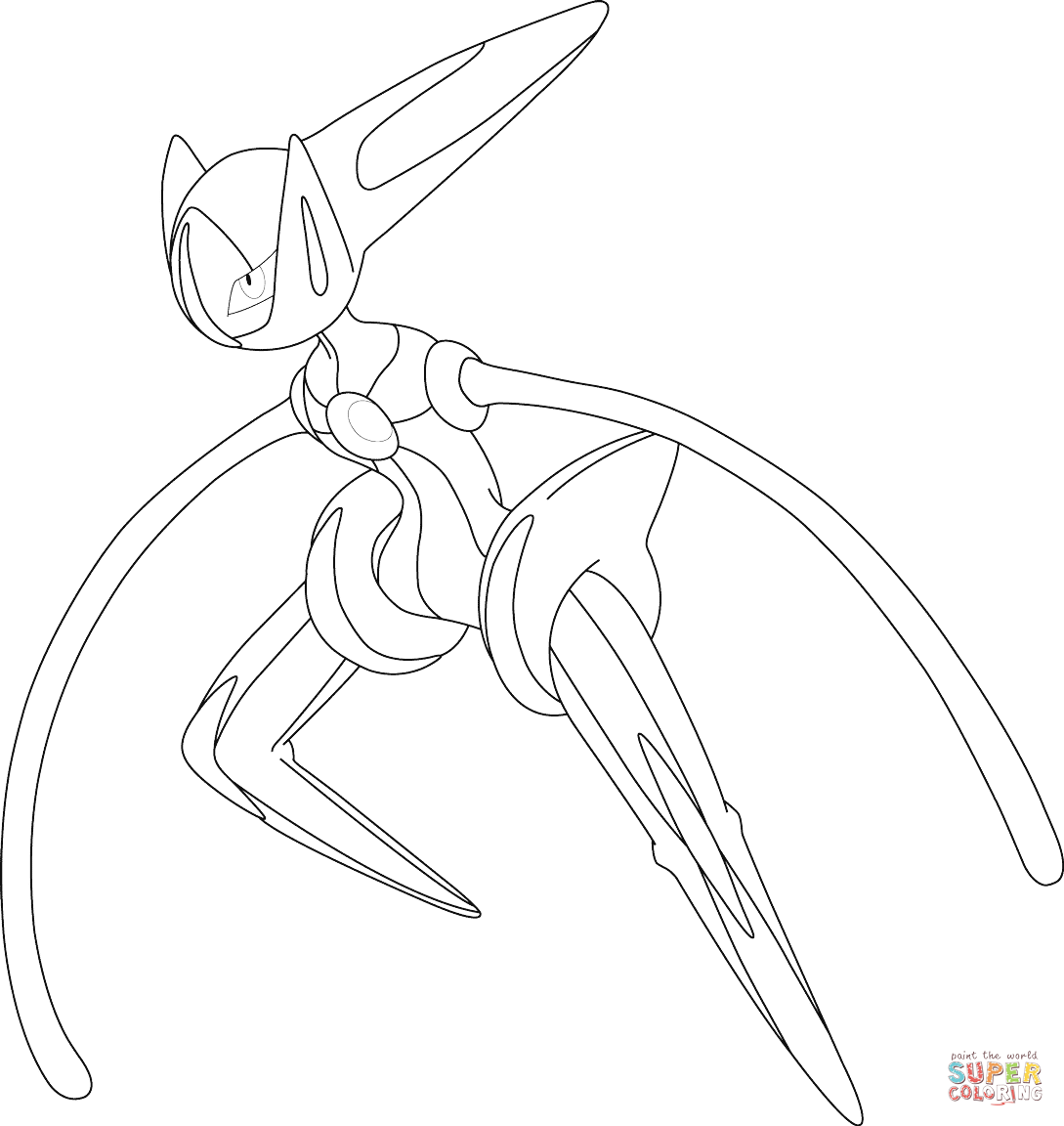 Deoxys in Speed Form coloring page | Free Printable Coloring Pages