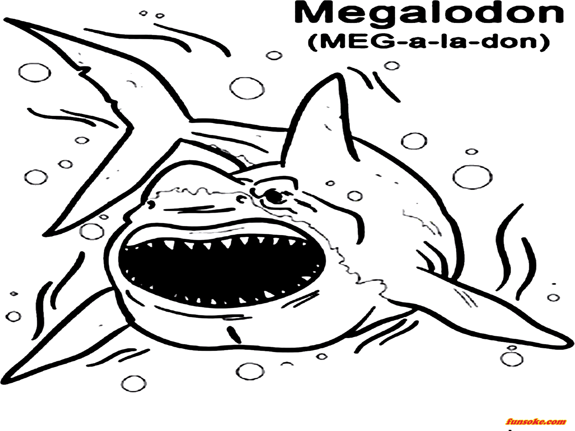 Megalodon coloring pages to print - Funsoke