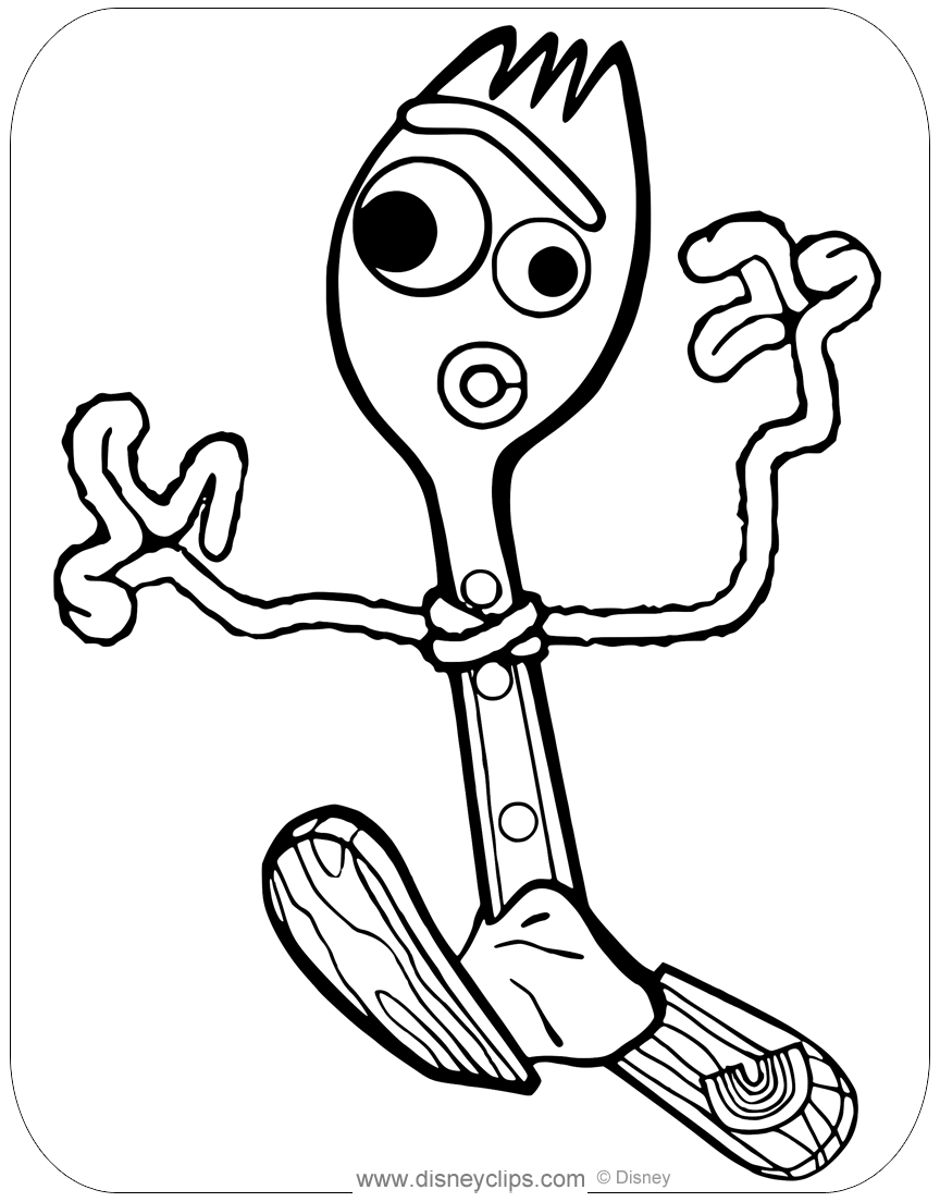 Coloring page of Forky from Toy Story 4 #toystory4, #forky ...