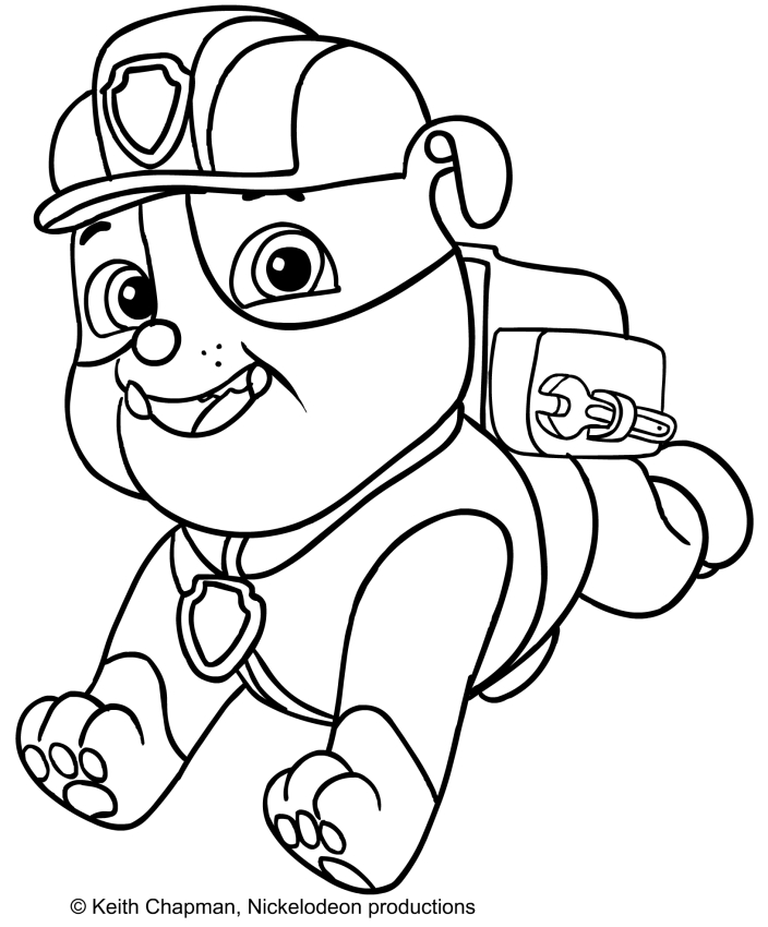 Rubble Paw Patrol Coloring Page at GetDrawings.com | Free ...