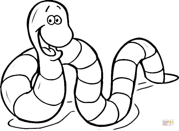 Worm coloring page | Free Printable Coloring Pages
