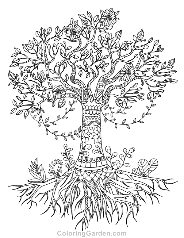 Free printable tree of life adult coloring page. Download it in ...