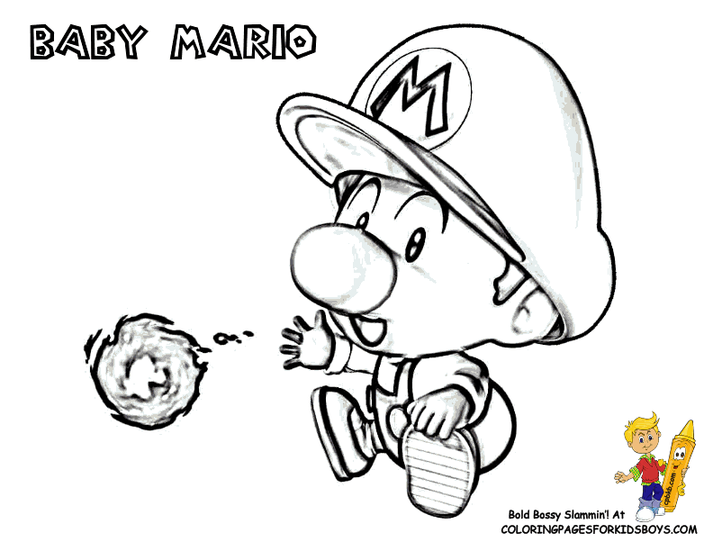 Baby Mario Coloring Page