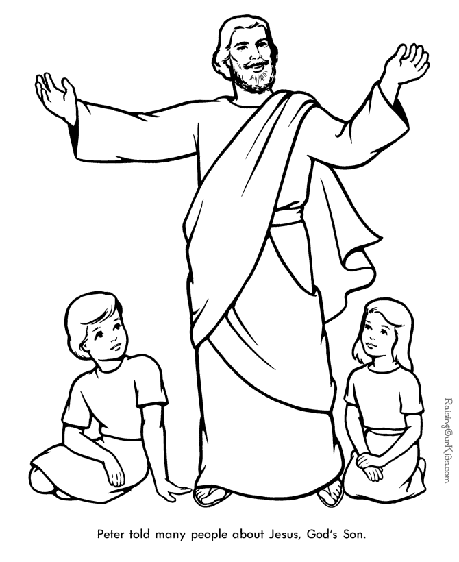 Jesus loves children coloring page