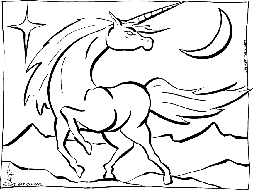 robot unicorn Colouring Pages