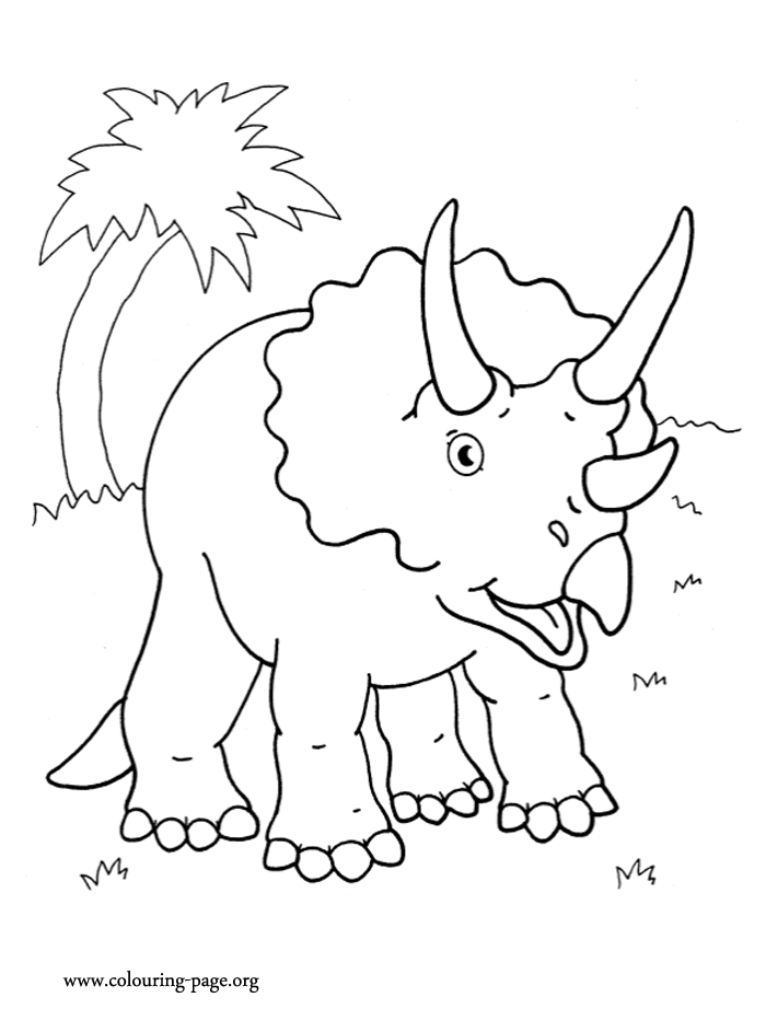 Dinosaurs - A Triceratops Dinosaur coloring page