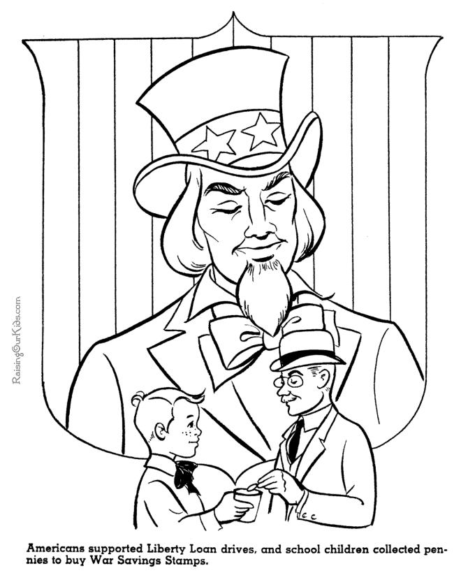 Uncle Sam - American history coloring page for kid 088