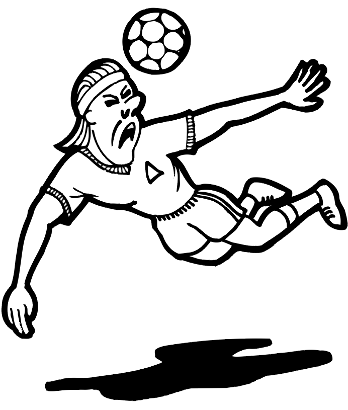 Soccer Coloring Page | Heading Ball