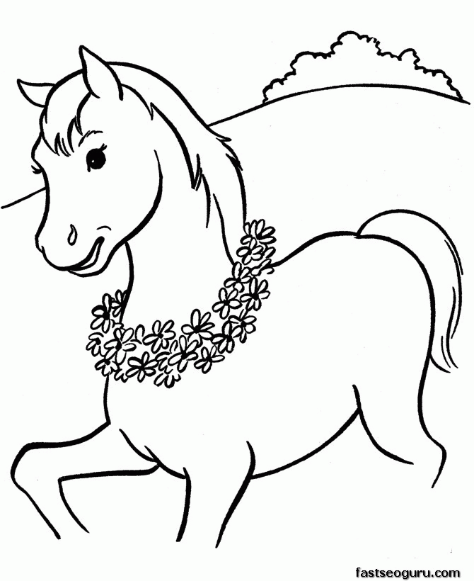 Simple Mare Colt Horse Coloring Pages