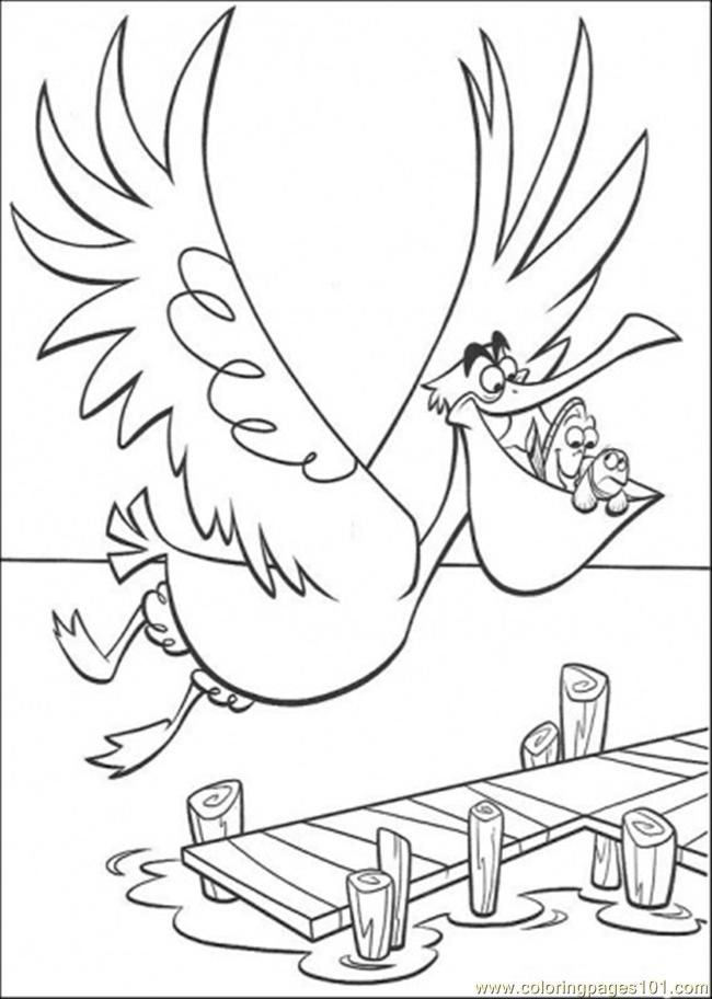 Coloring Pages Flying Fish (Cartoons > Finding Nemo) - free 