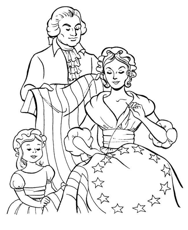 Betsy Ross Coloring Page
