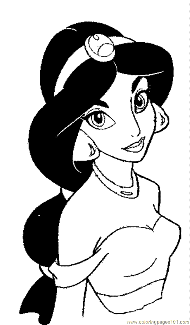 Coloring Pages Jasmin6 (Cartoons > Aladdin) - free printable 