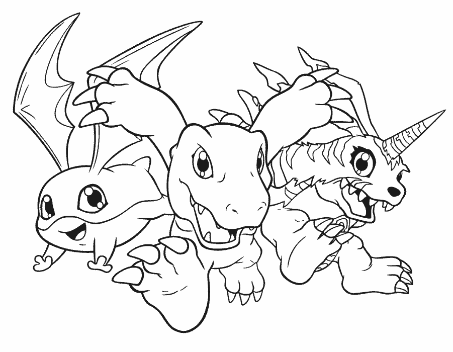 Digimon 3 Cartoons Coloring Pages & Coloring Book