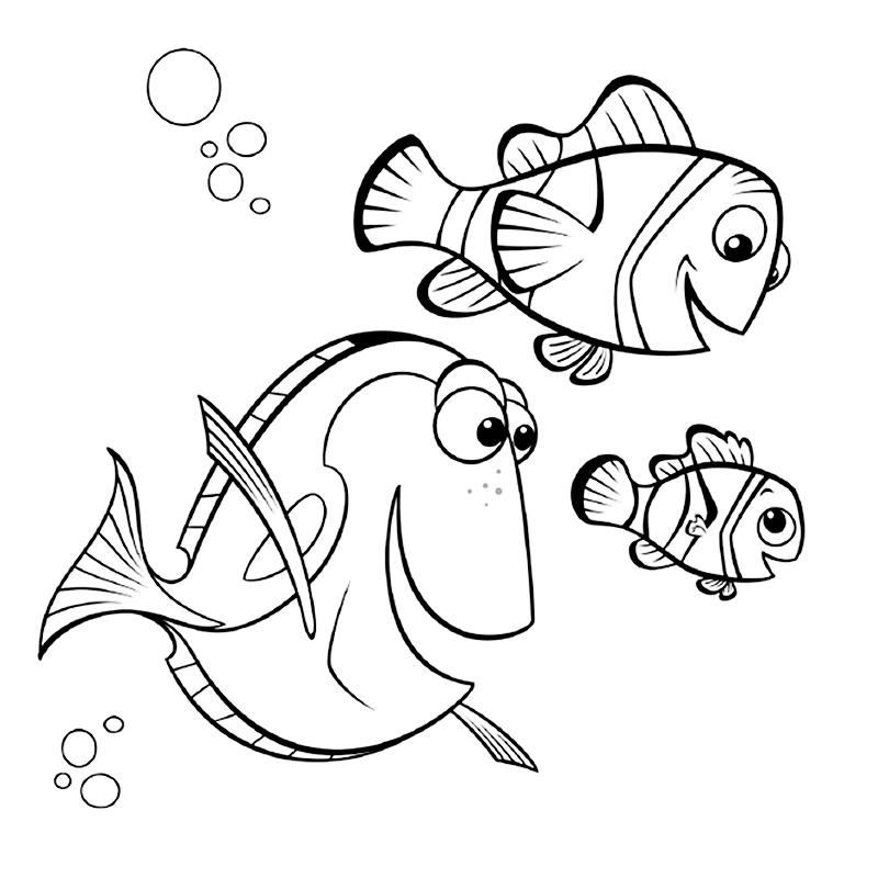 Nemo and lygwela Colouring Pages