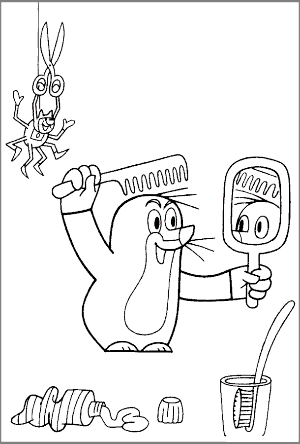 The Mole and Mirror coloring page to print and free download