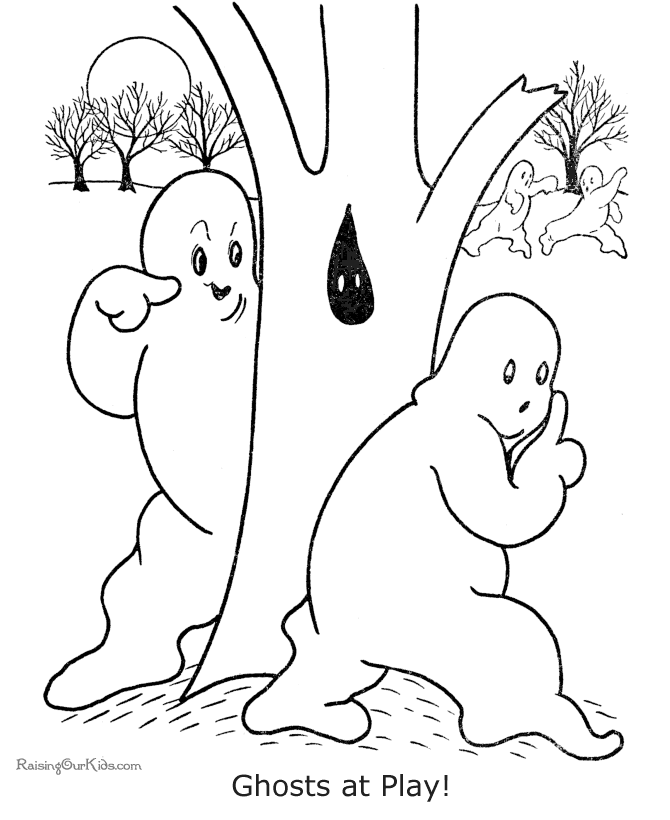 Ghost Halloween Coloring Pages - 004