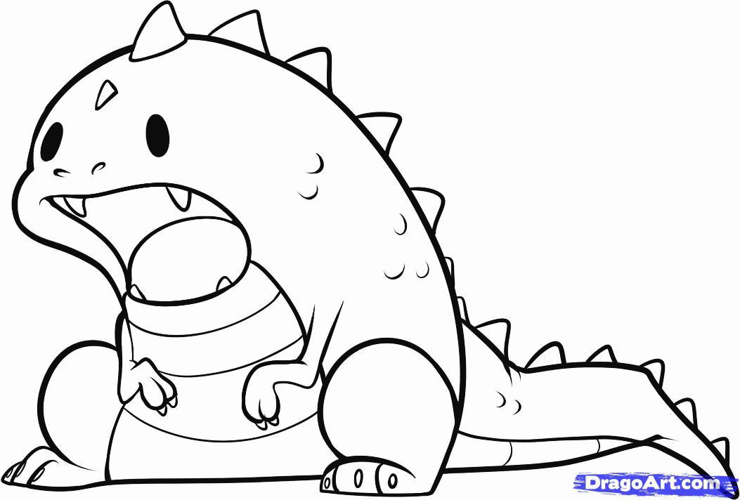 Easy Drawing Dinosaur | kids drawing coloring page