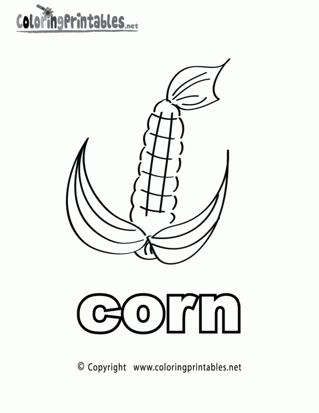 Noun Corn Coloring Page A Free English Coloring Printable 127812 