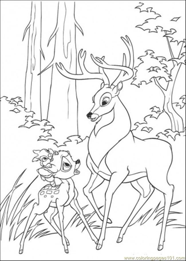 Coloring Pages Bambi Thumper And Roe (Cartoons > Bambi) - free 