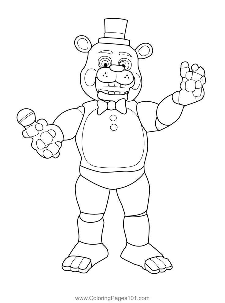 Toy Freddy FNAF Coloring Page | Fnaf coloring pages, Coloring pages, Dragon  ball super artwork