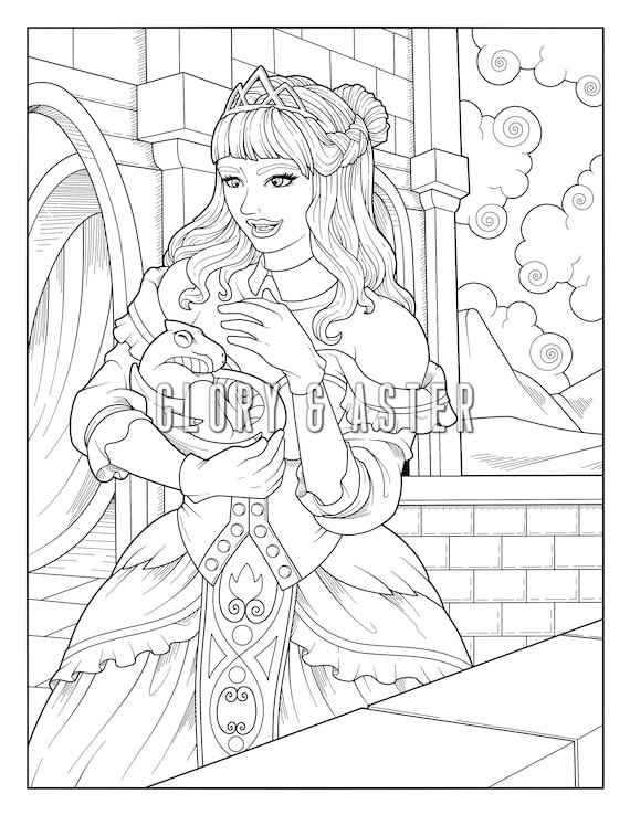 princess and the dragon coloring pages