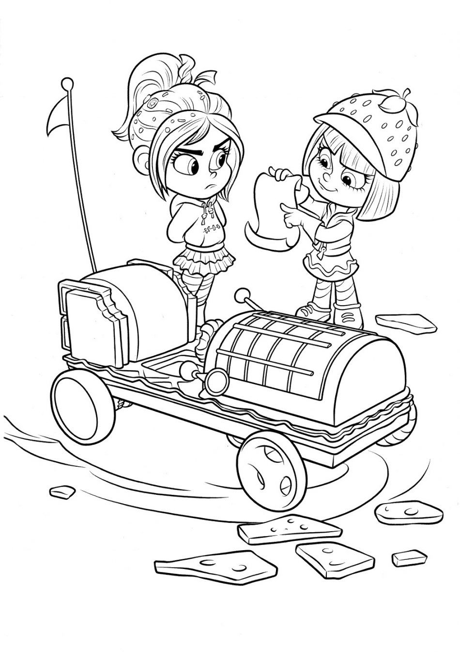 Taffyta And Vanellope Coloring Page   Disney Coloring Pages ...