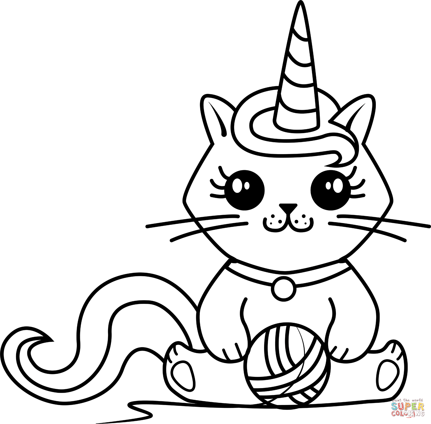 Unicorn Kitty coloring page | Free Printable Coloring Pages
