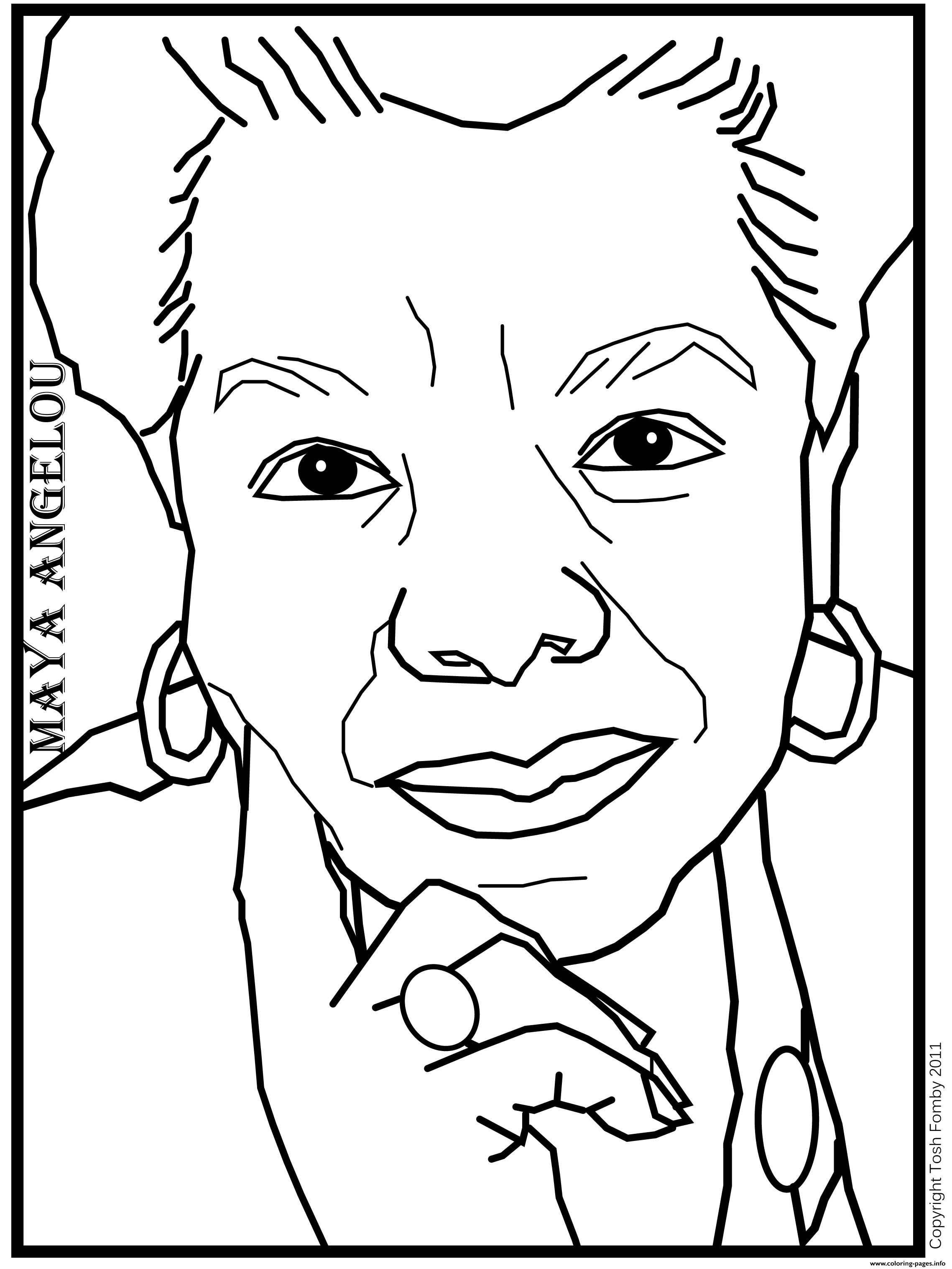 Angelou Coloring Page Printable   Coloring Home