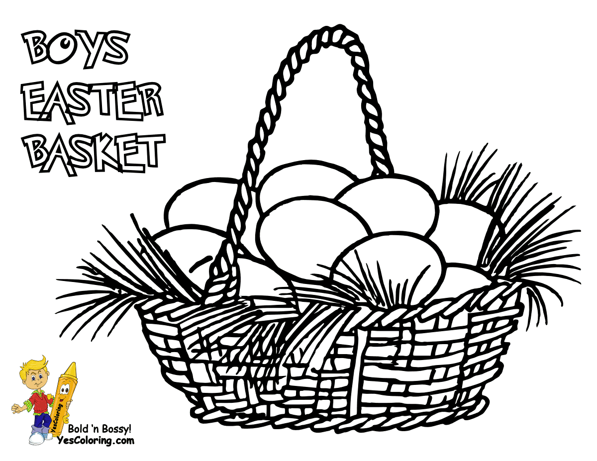 Handsome Easter Basket Coloring Pages   Free   Easter Baskets ...