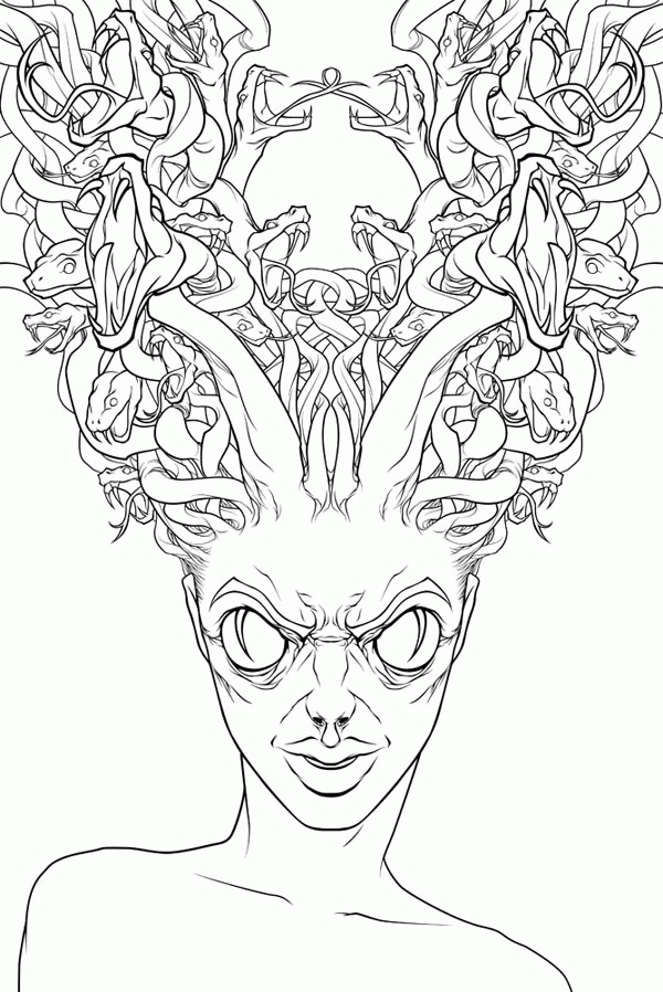 Medusa Coloring Page - Coloring Home