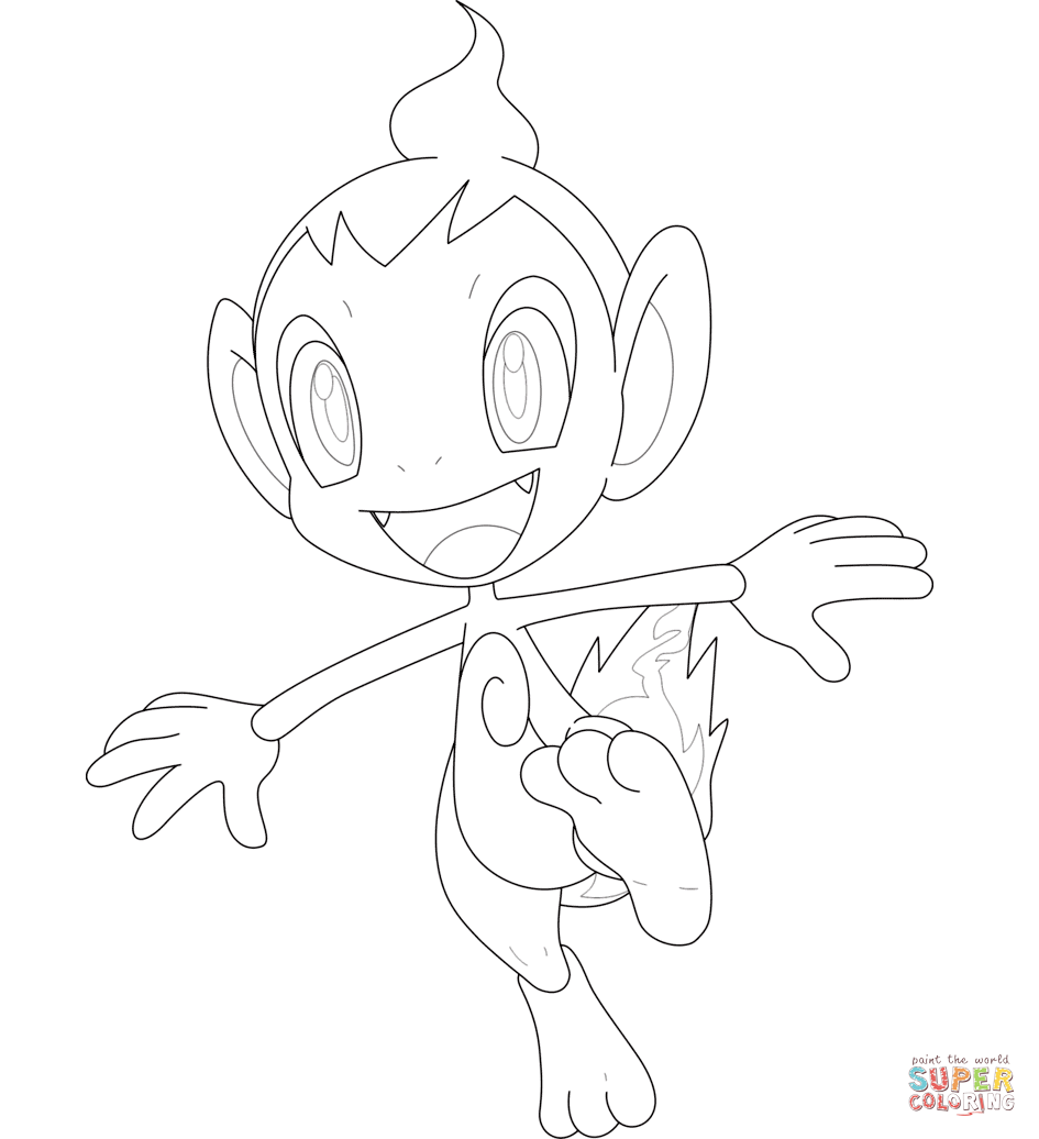 Chimchar coloring page | Free Printable Coloring Pages