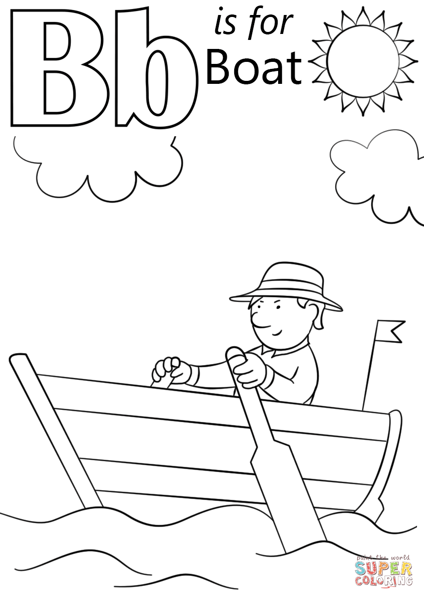 Letter B is for Boat coloring page | Free Printable Coloring Pages