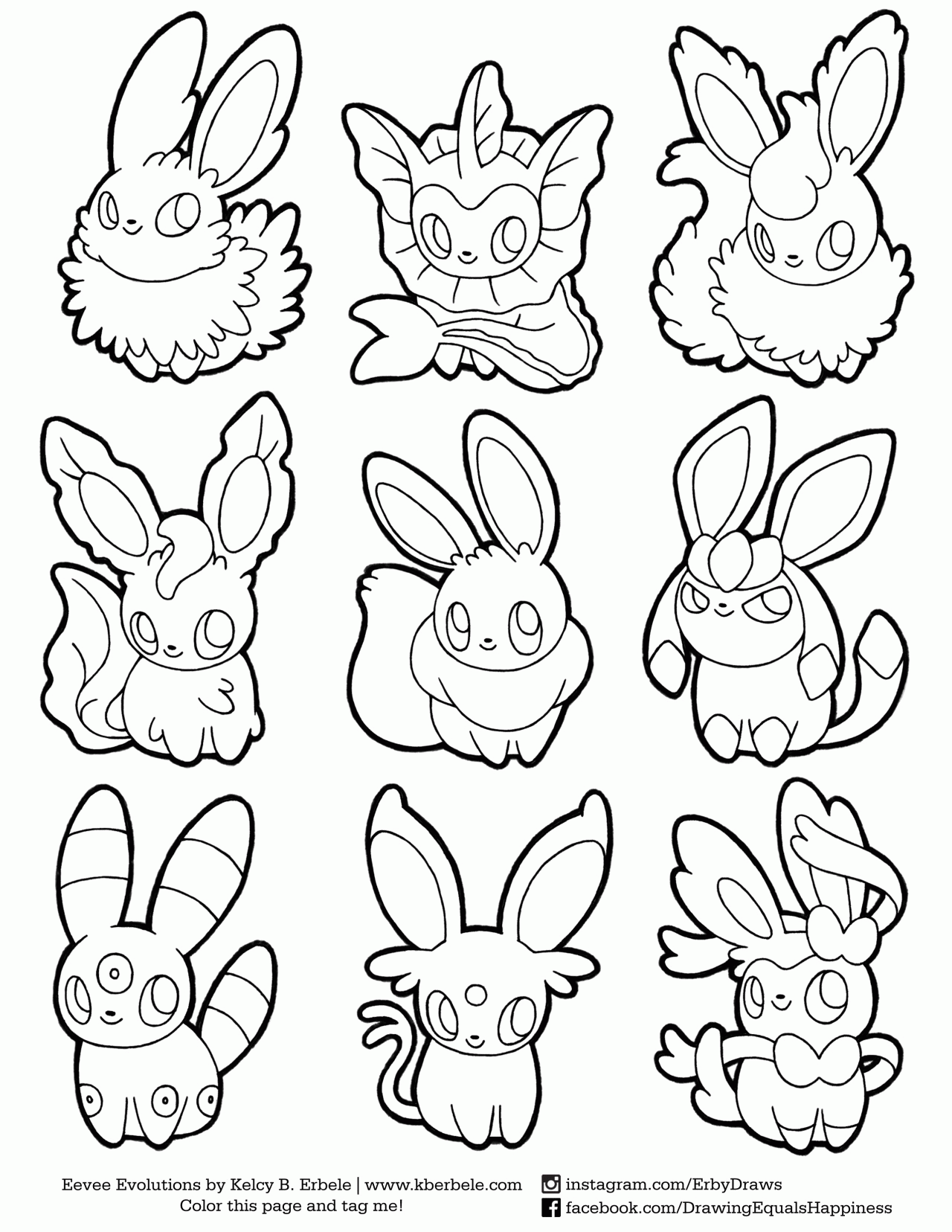 Eeveelution coloring page! The file is on my... - Drawing = Happiness