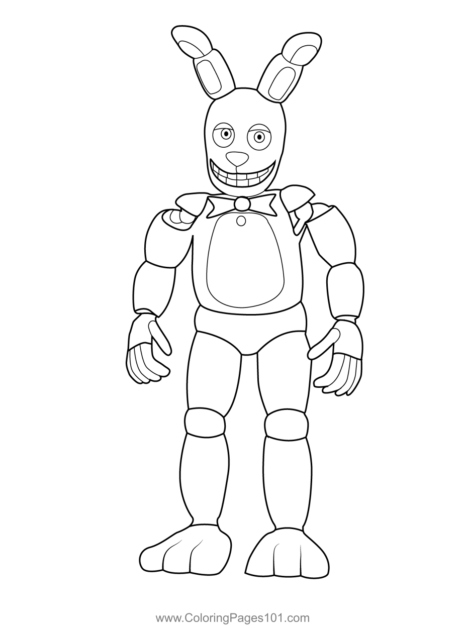 Spring Bonnie FNAF Coloring Page for Kids - Free Five Nights at Freddy's  Printable Coloring Pages Online for Kids - ColoringPages101.com | Coloring  Pages for Kids