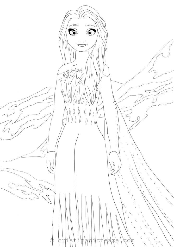 Coloring pages with Elsa in White dress - Frozen 2 – Cristina is Painting | Elsa  coloring pages, Elsa coloring, Frozen coloring pages