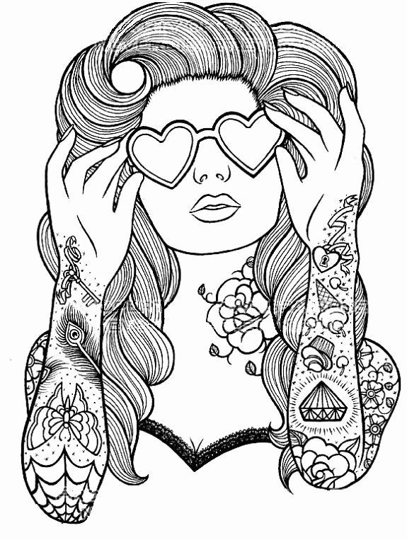 Printable Coloring Pages People Awesome Realistic Girl Coloring Pages at  Getcolorings | People coloring pages, Tattoo coloring book, Descendants coloring  pages