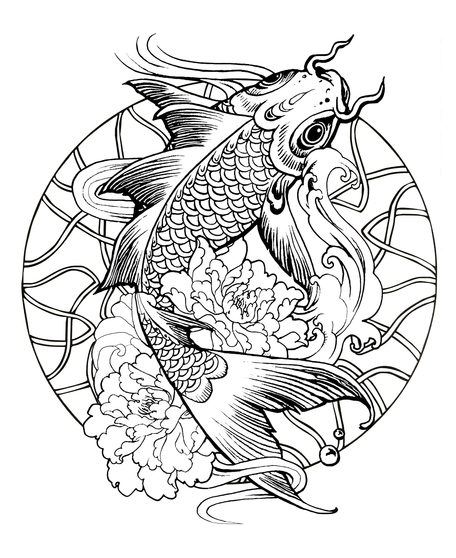 Pisces free to color for children - Pisces Kids Coloring Pages