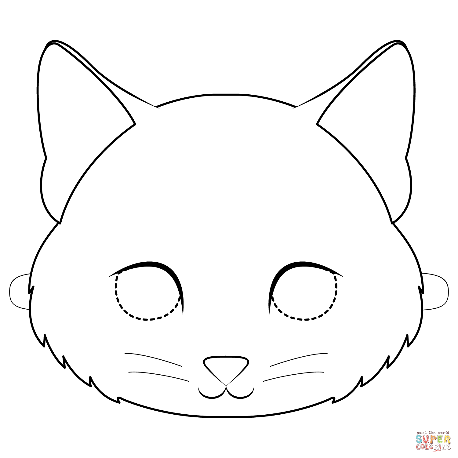 Cat Mask Coloring Pages - Coloring Home