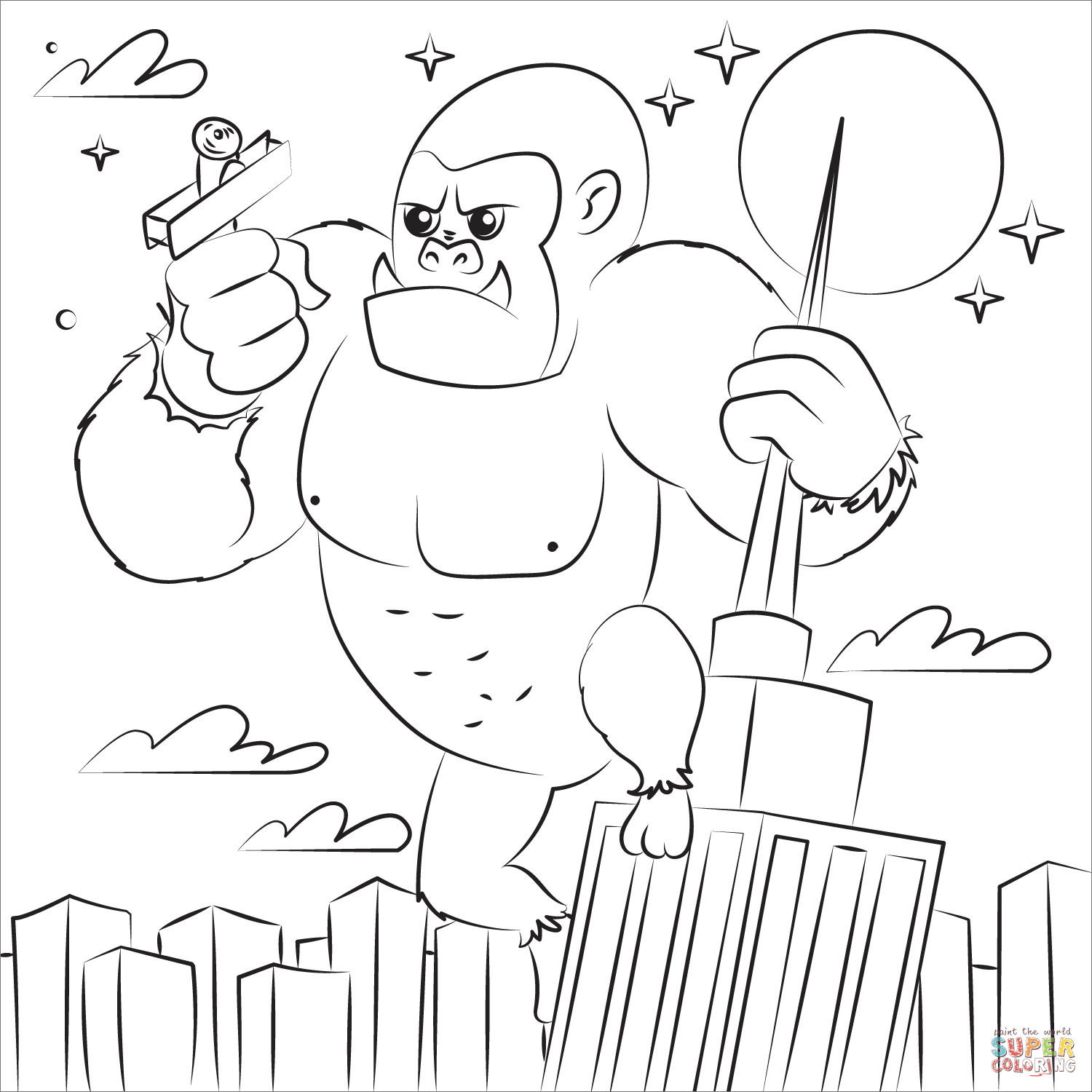King Kong coloring page | Free Printable Coloring Pages