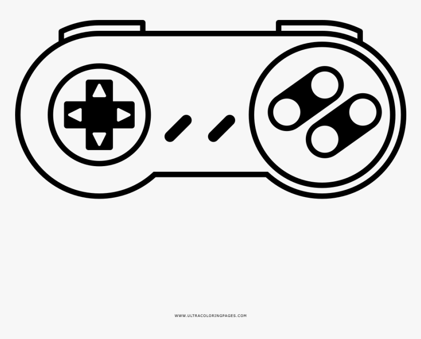 Snes Gamepad Coloring Page - Super Nintendo Controller Coloring Page, HD  Png Download - kindpng