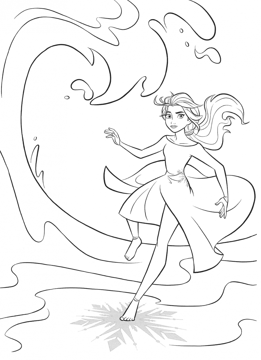 Free Printable Frozen Frozen 2 Coloring Pages Elsa Hair Down   - Coloring Home