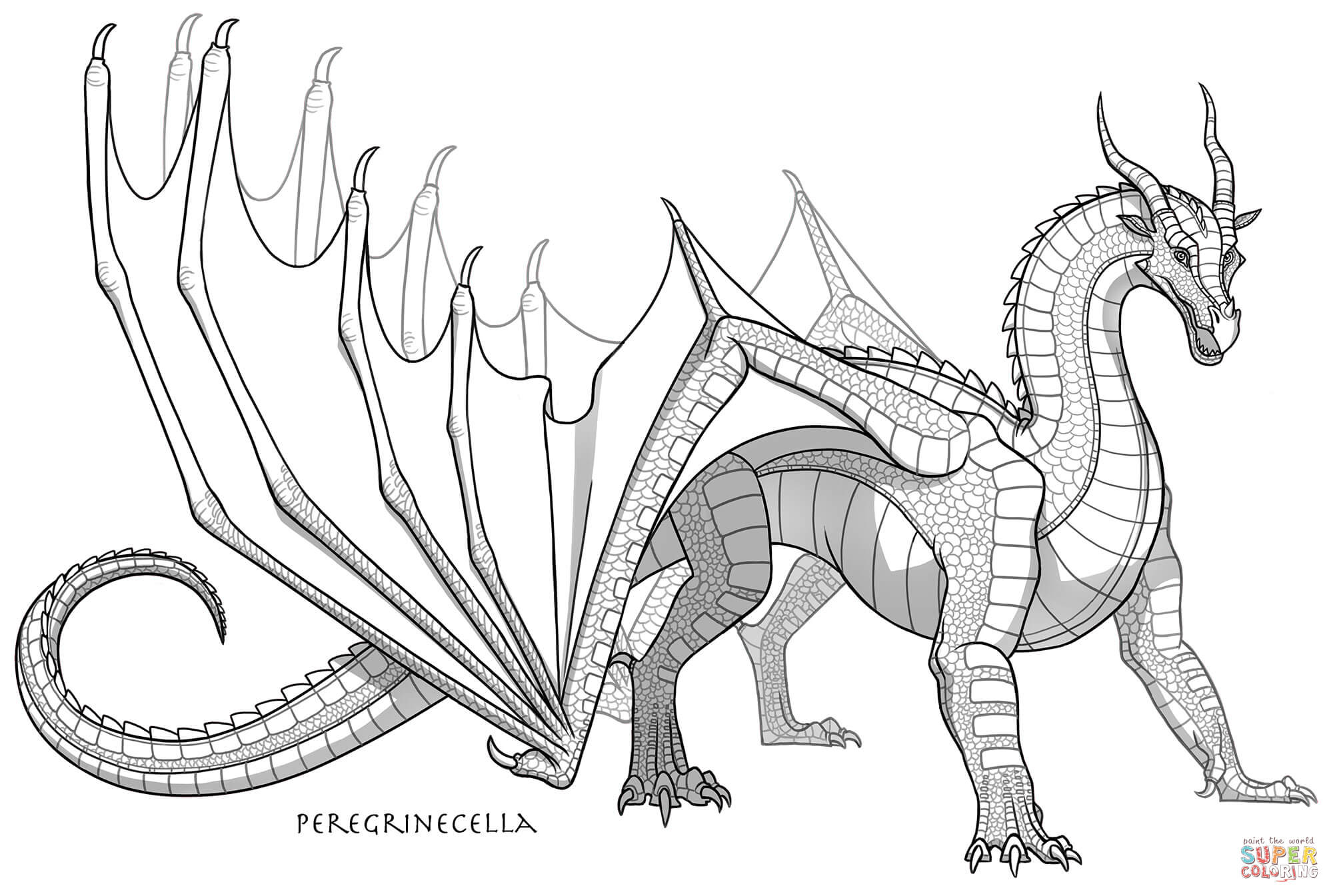 Skywing Dragon coloring page | Free Printable Coloring Pages