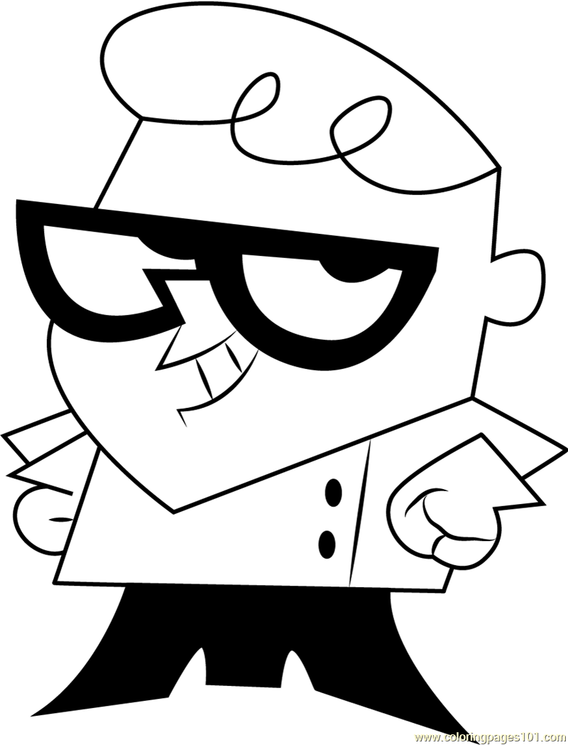 Dexter Smiling Coloring Page - Free Dexter's Laboratory Coloring ...
