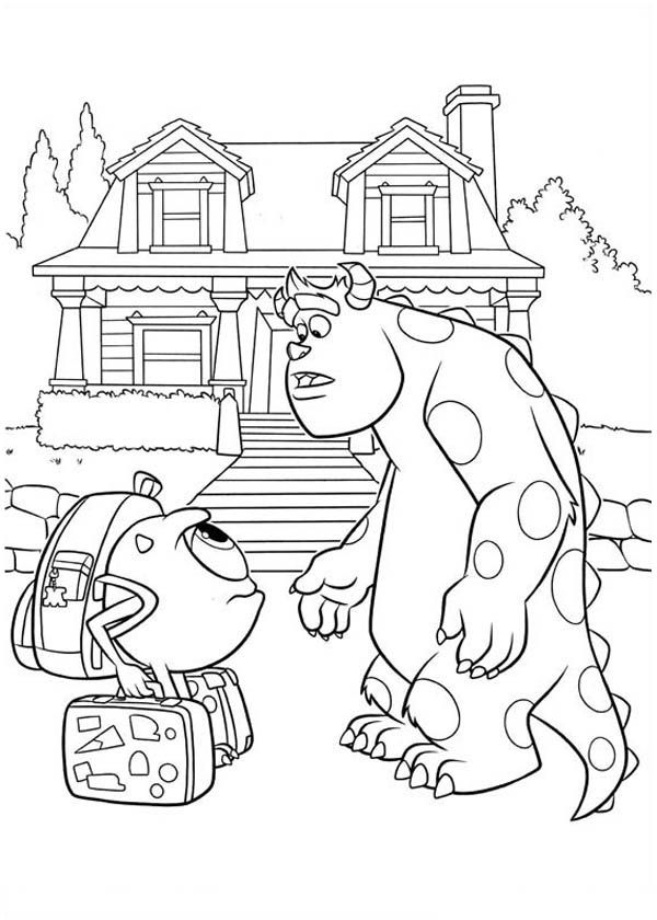 Mike and Sulley First Met in Monsters University Coloring Page ...